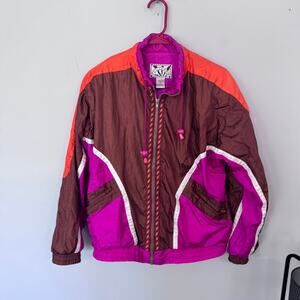 Vintage Sunterra Bright Colorblock Windbreaker Jacket Lightweight Size Medium